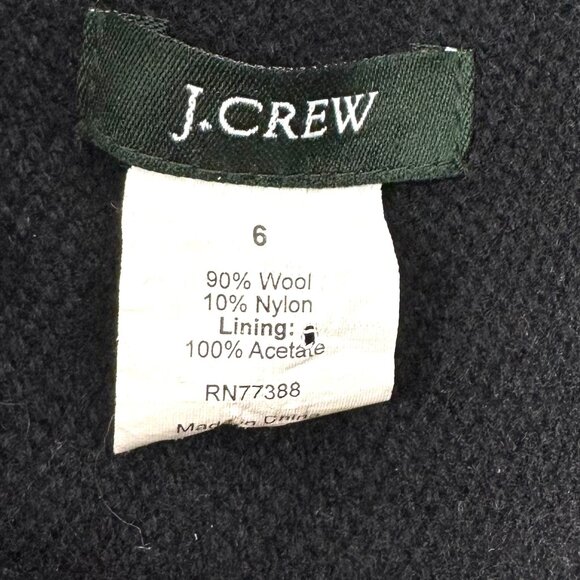J.Crew Ava Wool Pique Pea Coat Black Size 6 - Picture 6 of 6